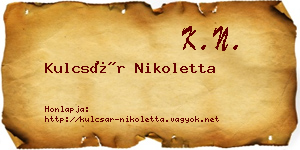 Kulcsár Nikoletta névjegykártya