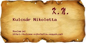 Kulcsár Nikoletta névjegykártya