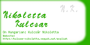 nikoletta kulcsar business card