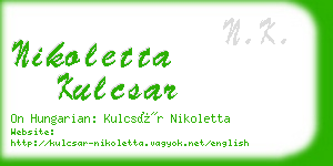 nikoletta kulcsar business card